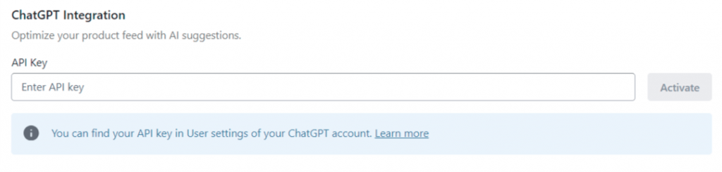 On the Settings section, scroll down to ChatGPT Integration.