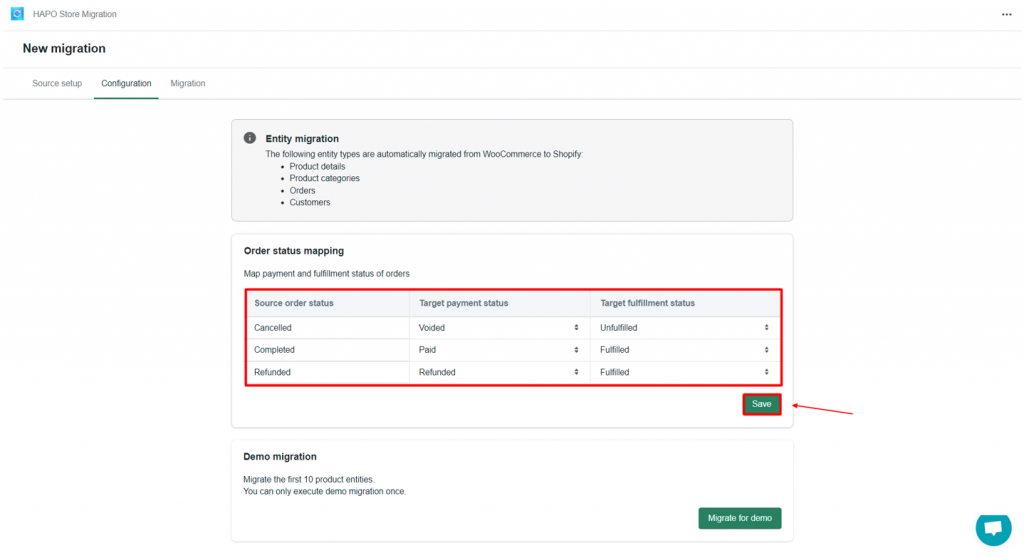 Step 2: In the Configuration section, you have to set up Order status mapping.
